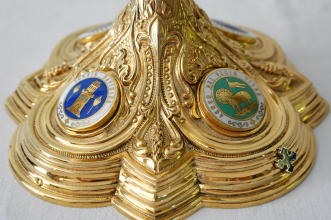 Solid silver gilt antique French Gothic Chalice.